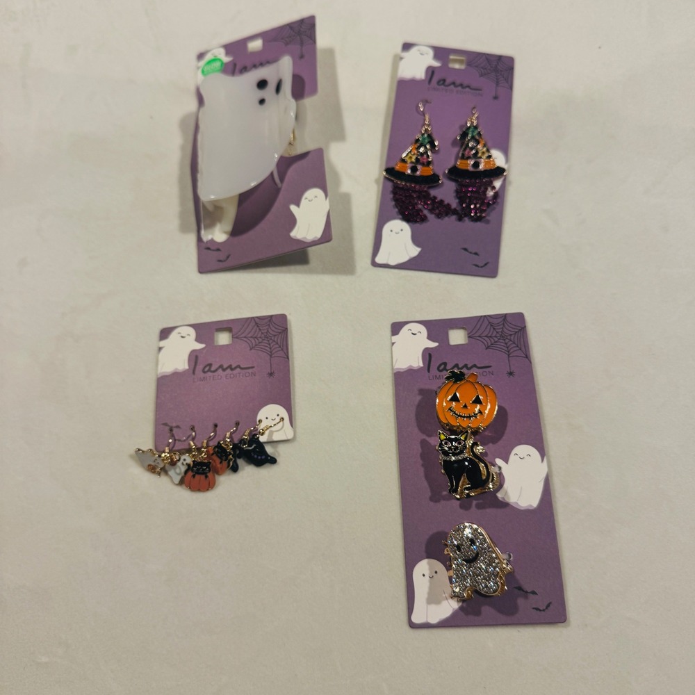 I Am Limited Edition Halloween Hair Clip and Earring Bundle Glow Ghost Pumpkin